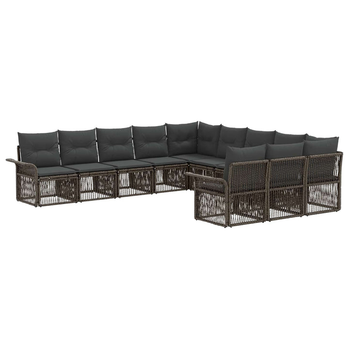 Havesofa Sæt 11 stk. Grå polyrattan