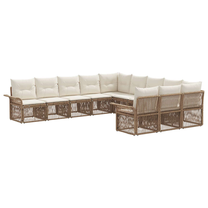Havesofa Sæt 11 stk. Beige polyrattan