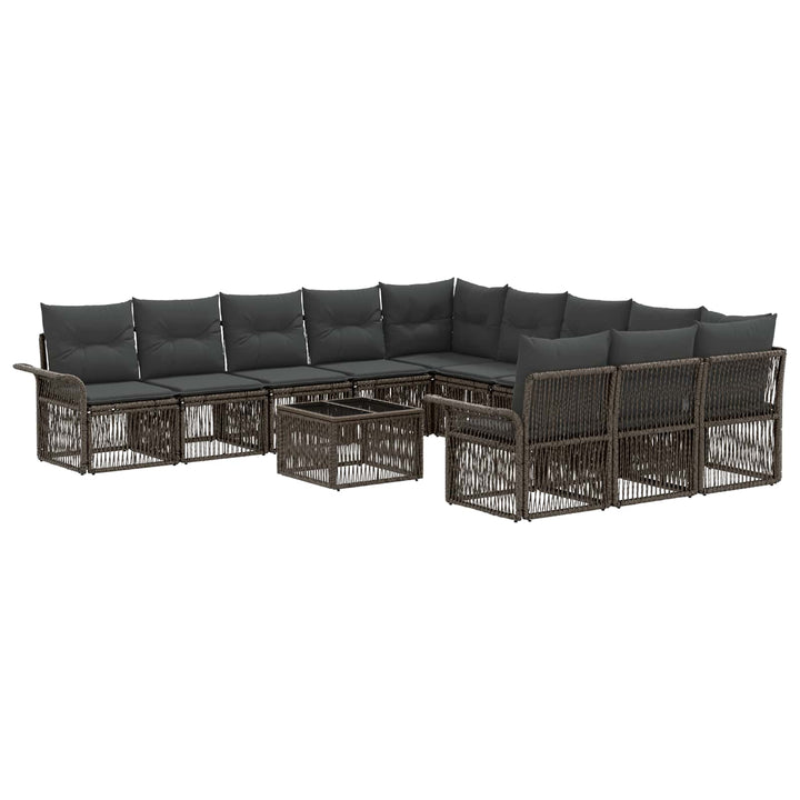 Havesofa Sæt 12 stk. Grå polyrattan