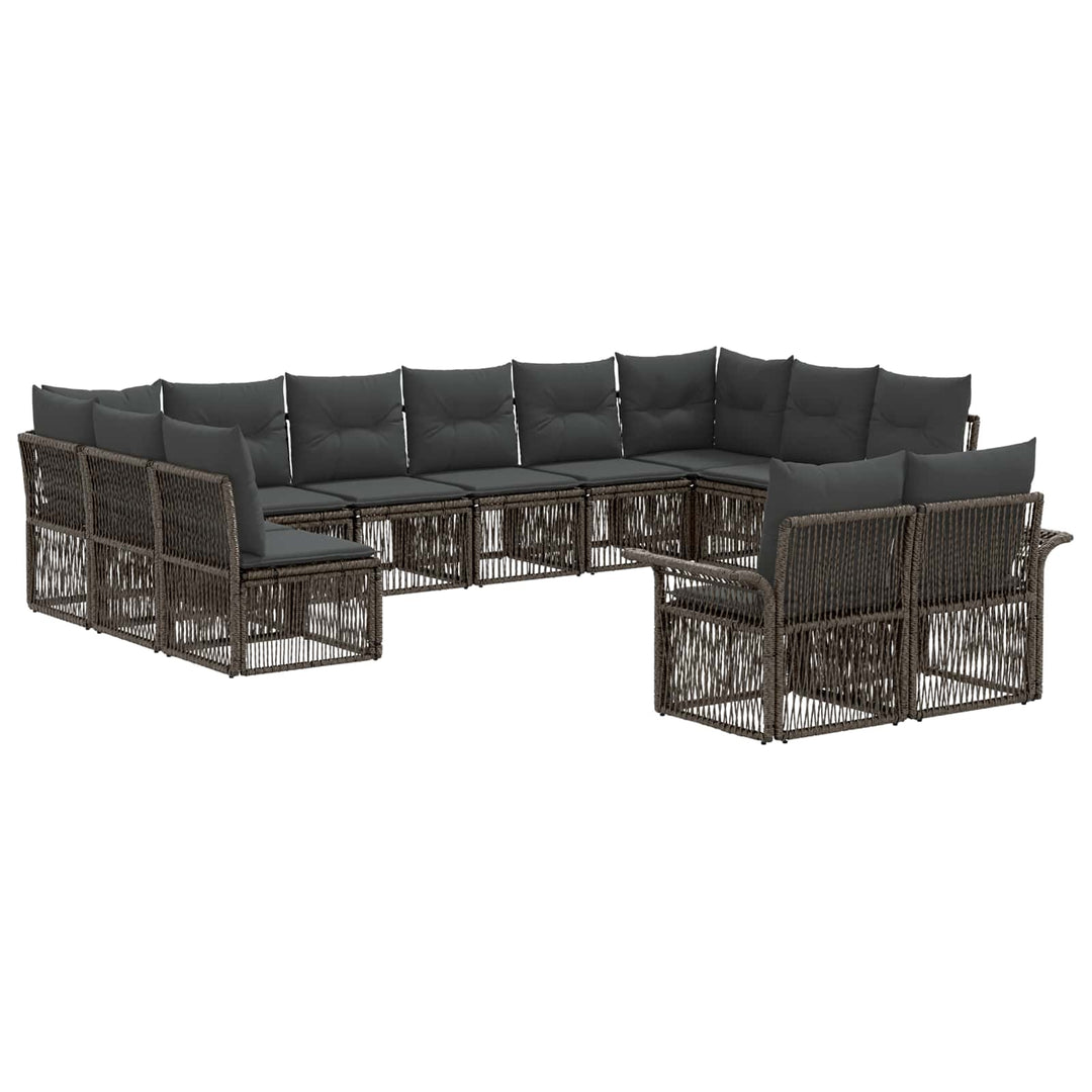 Havesofa Sæt 12 stk. Grå polyrattan