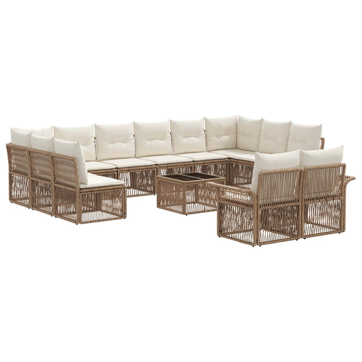 Havesofa Sæt 13 stk. Beige polyrattan