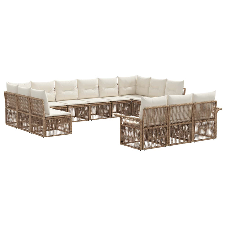 Havesofa Sæt 13 stk. Beige polyrattan