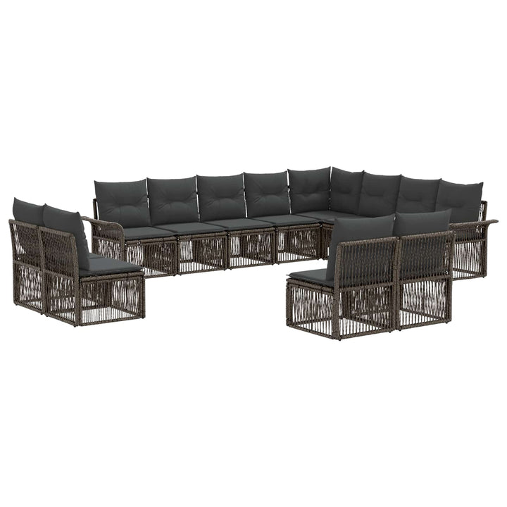 Havesofa Sæt 12 stk. Grå polyrattan