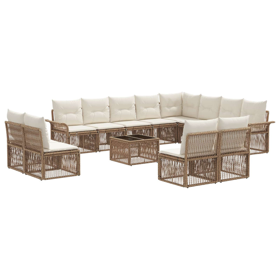 Havesofa Sæt 13 stk. Beige polyrattan