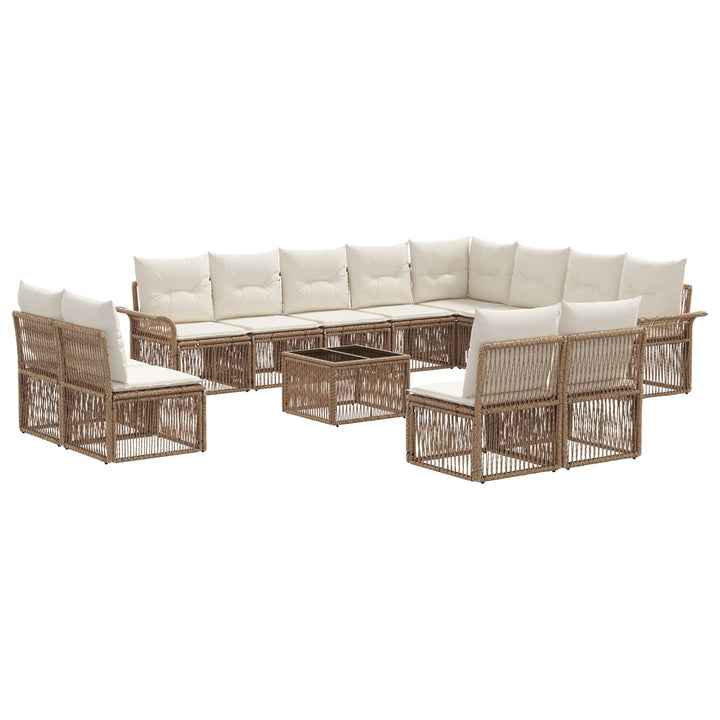 Havesofa Sæt 13 stk. Beige polyrattan