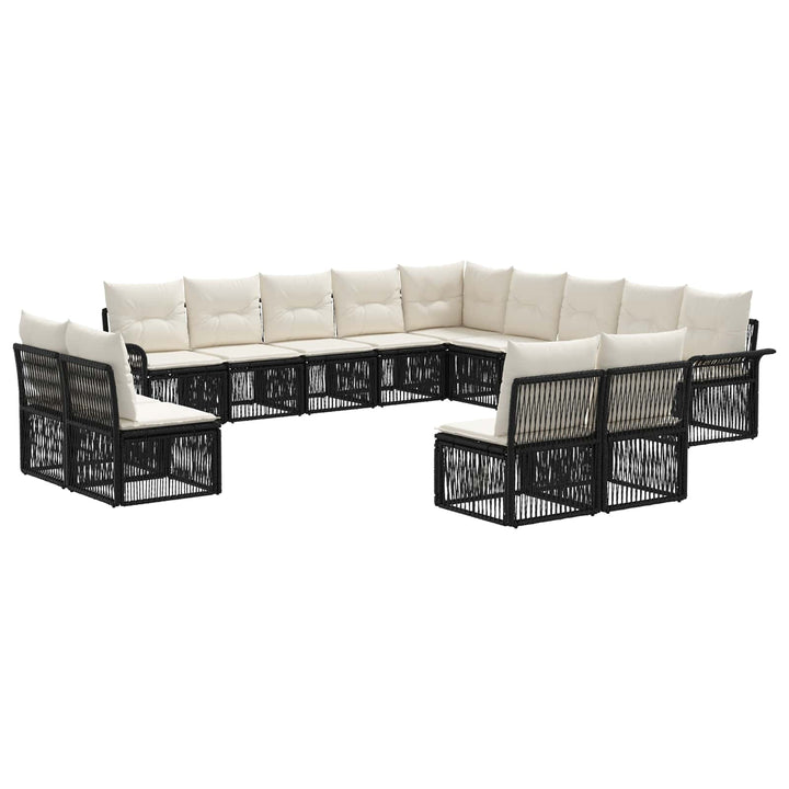 Havesofa Sæt 13 stk. Sort polyrattan