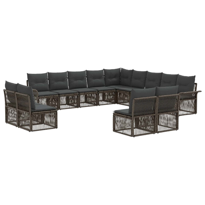 Havesofa Sæt 13 stk. Grå polyrattan