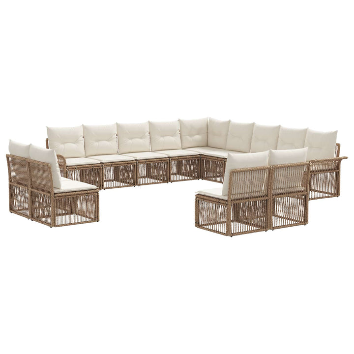 Havesofa Sæt 13 stk. Beige polyrattan