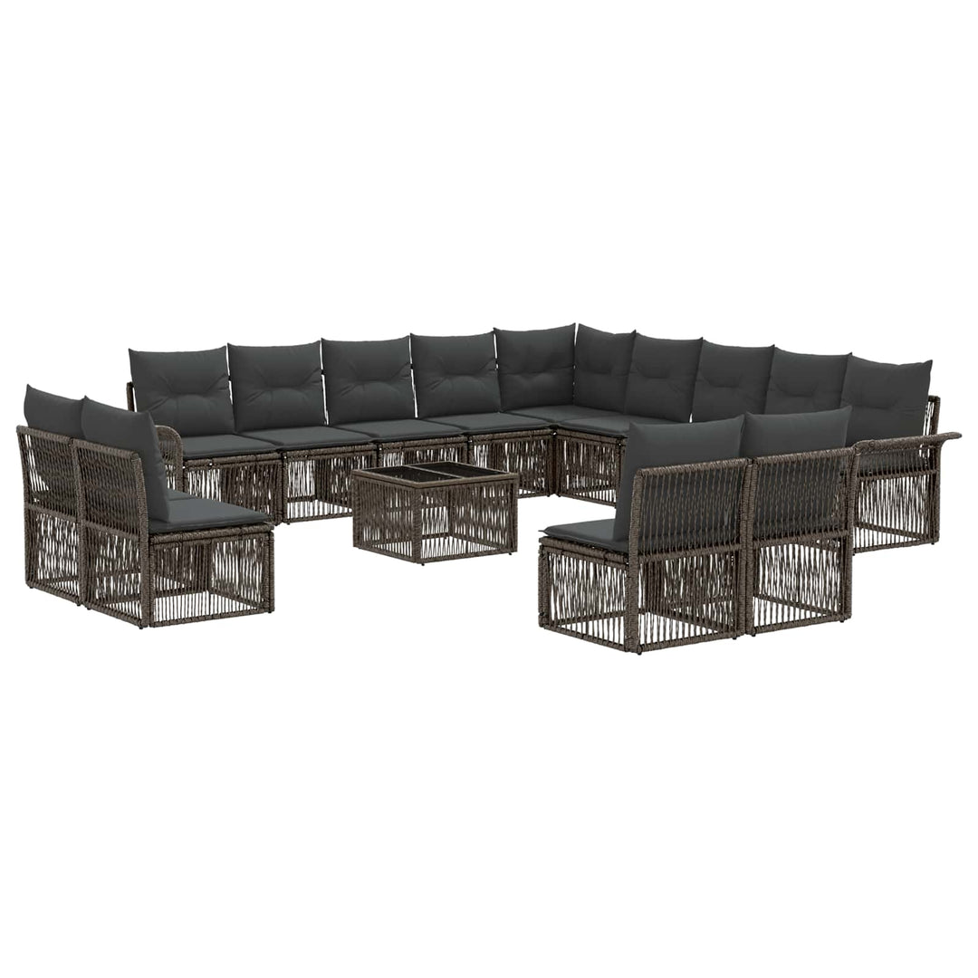 Havesofa Sæt 14 stk. Grå polyrattan