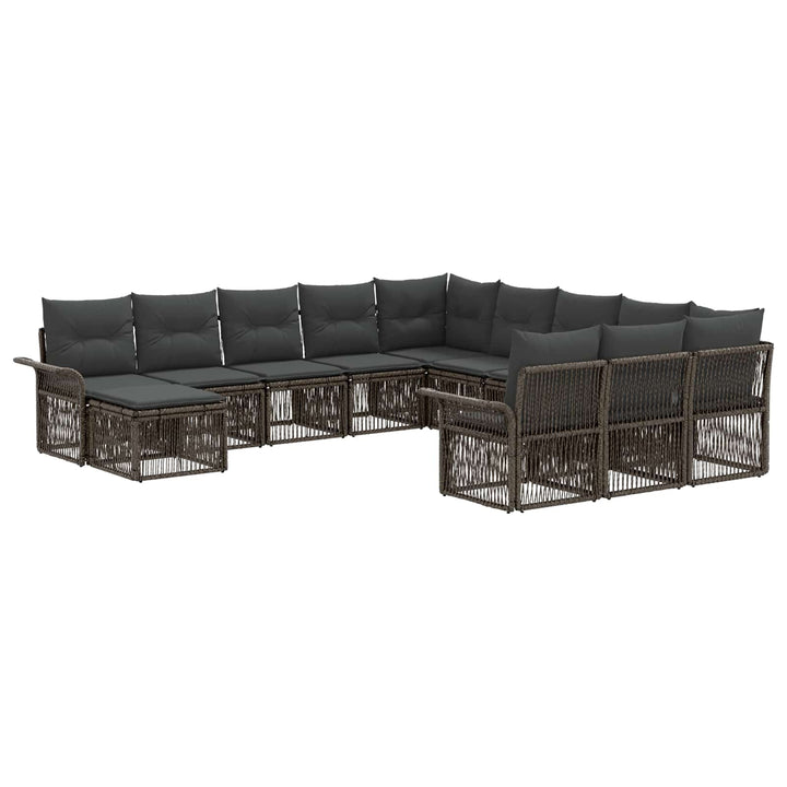 Havesofa Sæt 12 stk. Grå og Mørkegrå polyrattan