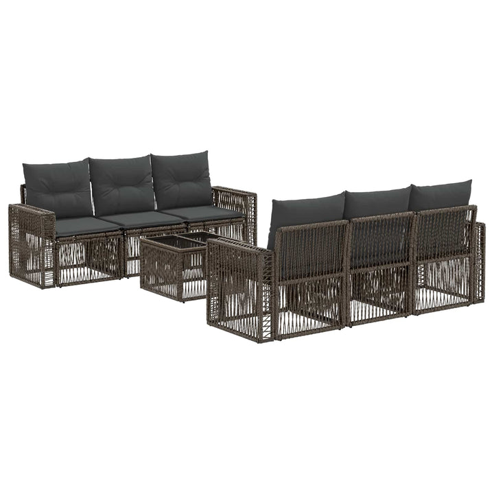 Havesofa Sæt 7 stk. Grå polyrattan