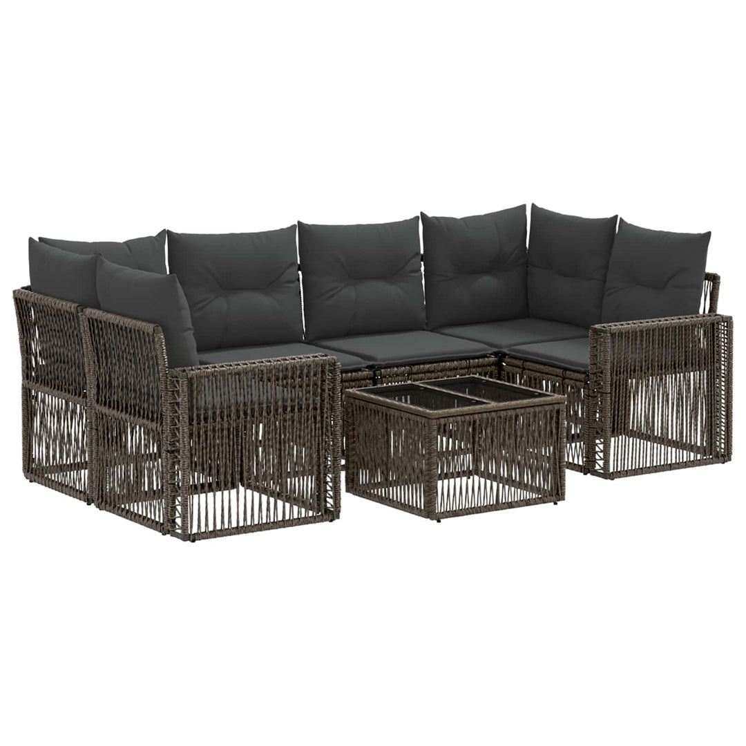 Havesofa Sæt 7 stk. Grå polyrattan