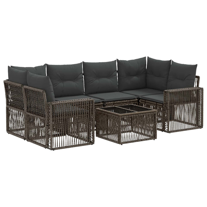 Havesofa Sæt 7 stk. Grå polyrattan