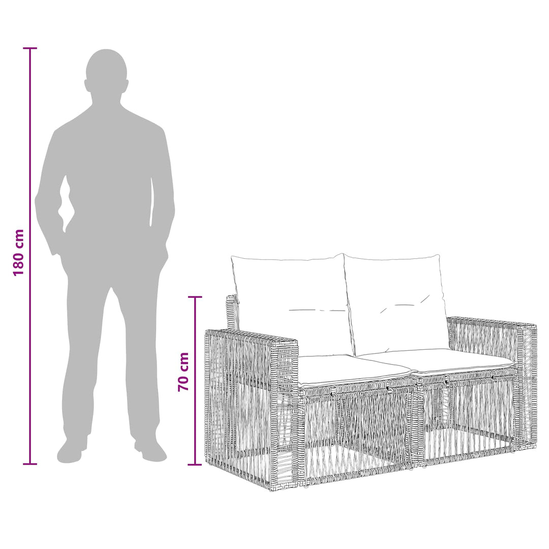 Havesofa Sæt 7 stk. Beige polyrattan