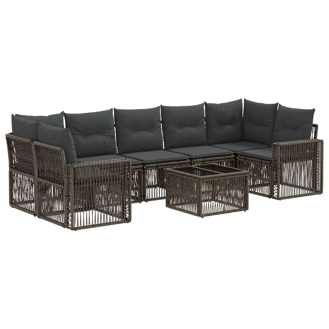 Havesofa Sæt 8 stk. Grå polyrattan