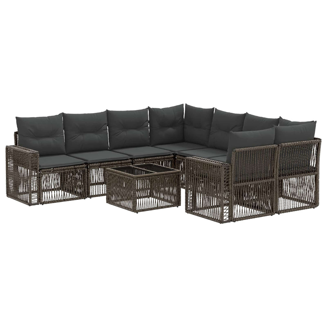 Havesofa Sæt 9 stk. Grå polyrattan