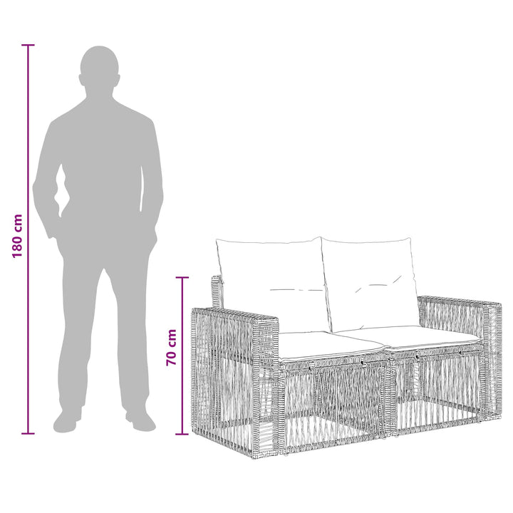 Havesofa Sæt 9 stk. Grå polyrattan