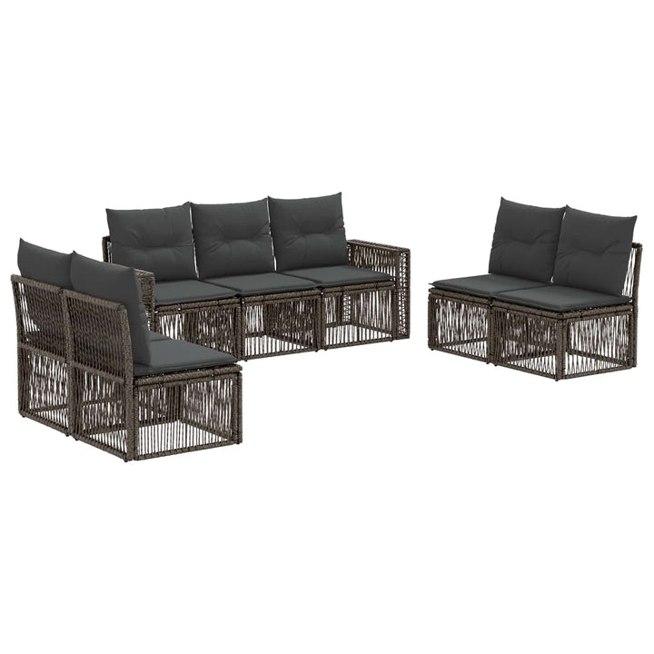 Havesofa Sæt 7 stk. Grå og Mørkegrå polyrattan