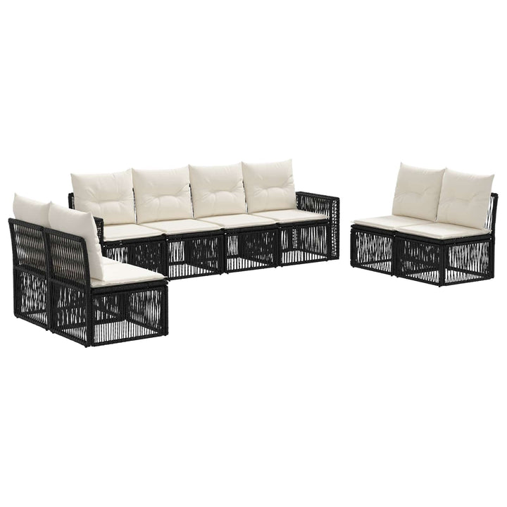 Havesofa Sæt 8 stk. Sort og Cremehvid polyrattan
