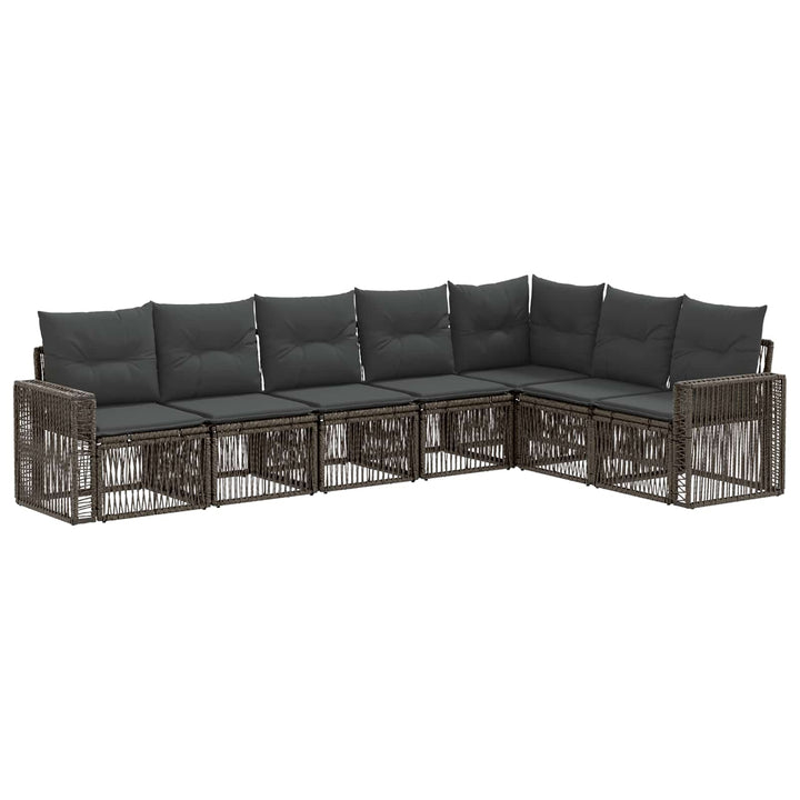 Havesofa Sæt 7 stk. Grå og Mørkegrå polyrattan