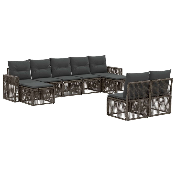 Havesofa Sæt 9 stk. Grå og Mørkegrå polyrattan