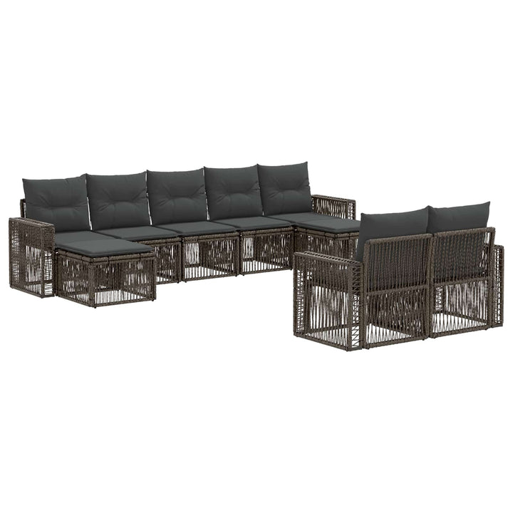 Havesofa Sæt 9 stk. Grå og Mørkegrå polyrattan