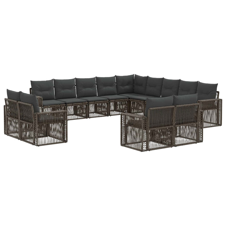 Havesofa Sæt 13 stk. Grå og Mørkegrå polyrattan