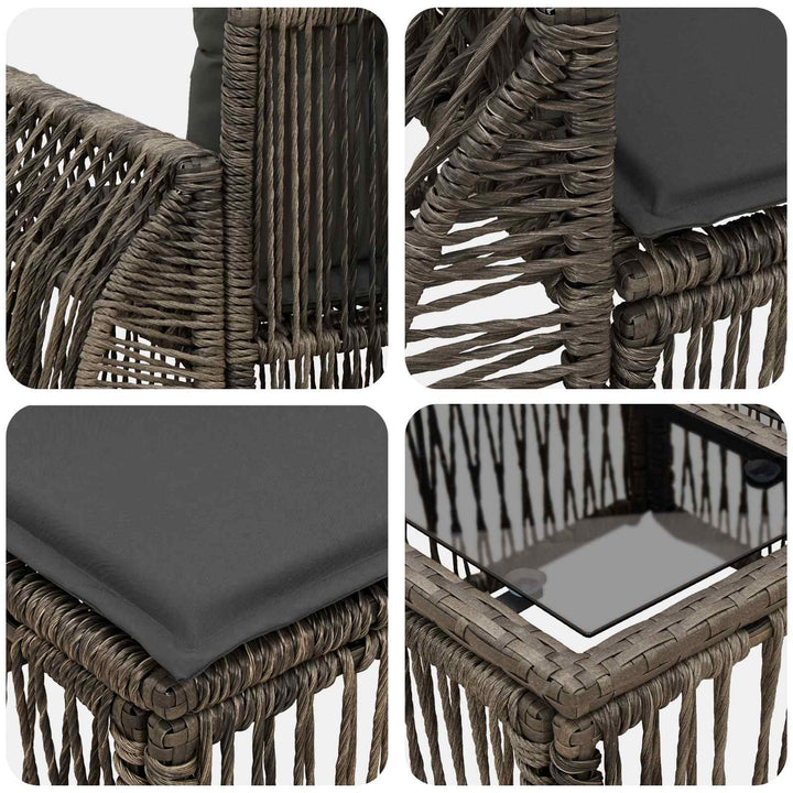 Havesofa Sæt 6 stk. Grå polyrattan
