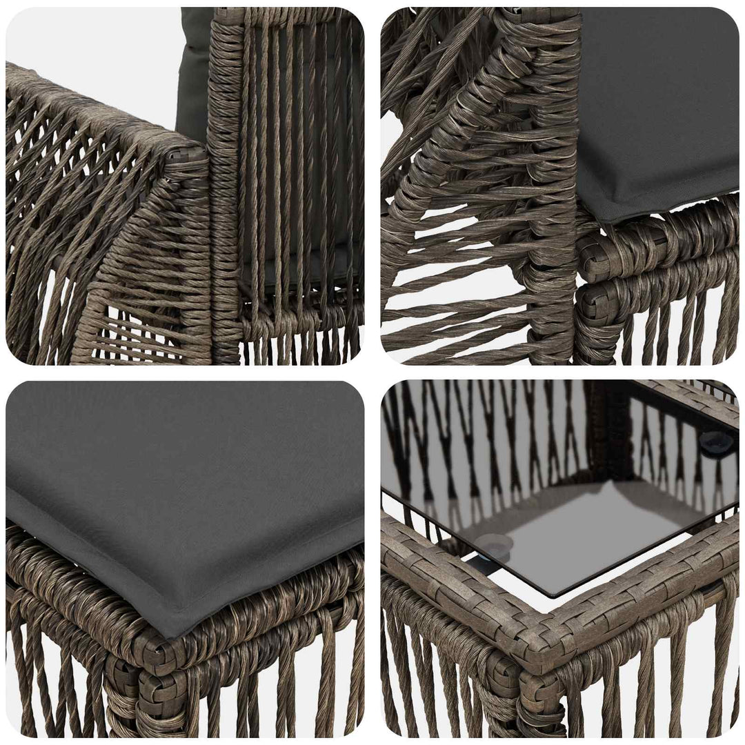 Havesofa Sæt 7 stk. Grå polyrattan