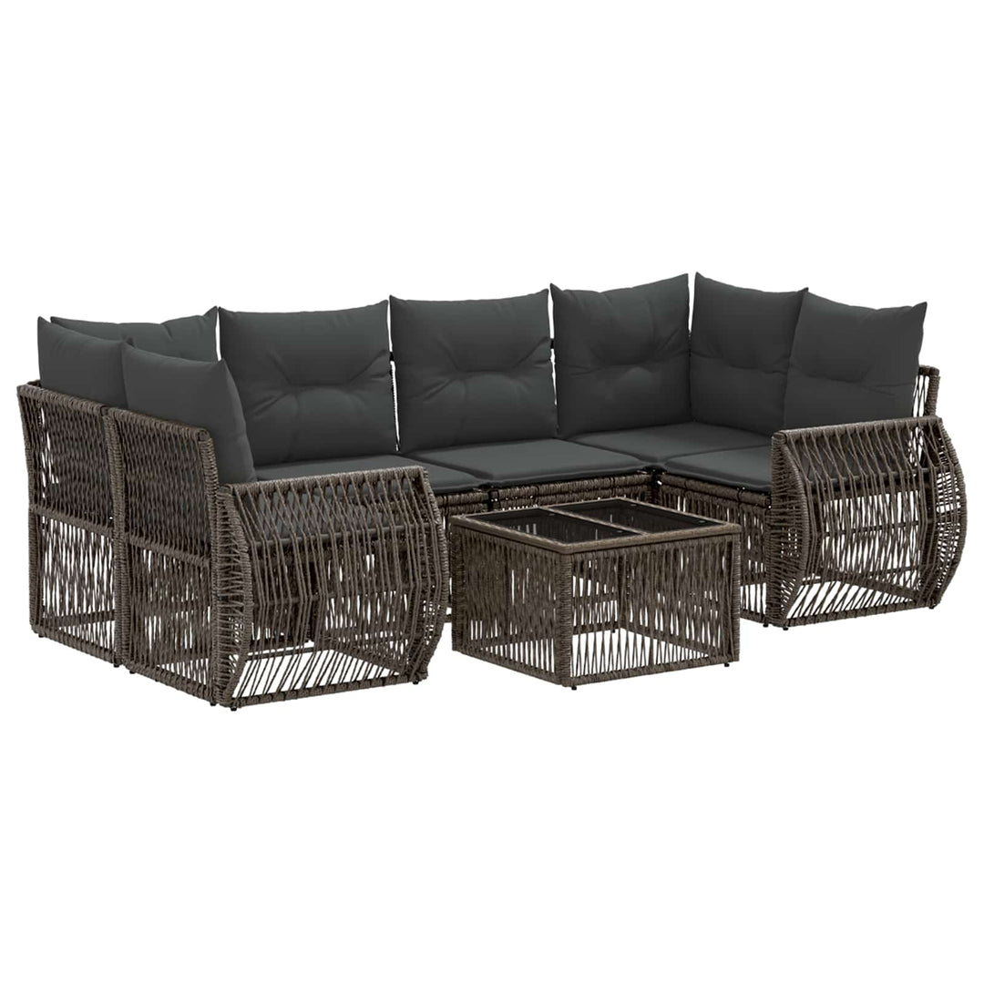 Havesofa Sæt 7 stk. Grå polyrattan