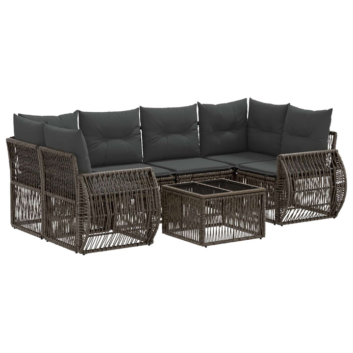 Havesofa Sæt 7 stk. Grå polyrattan