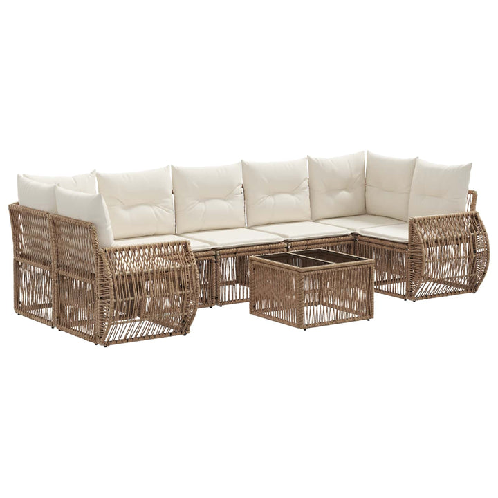 Havesofa Sæt 8 stk. Beige polyrattan
