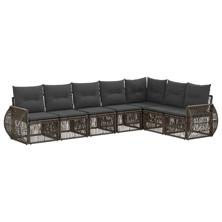 Havesofa Sæt 7 stk. Grå og Mørkegrå polyrattan