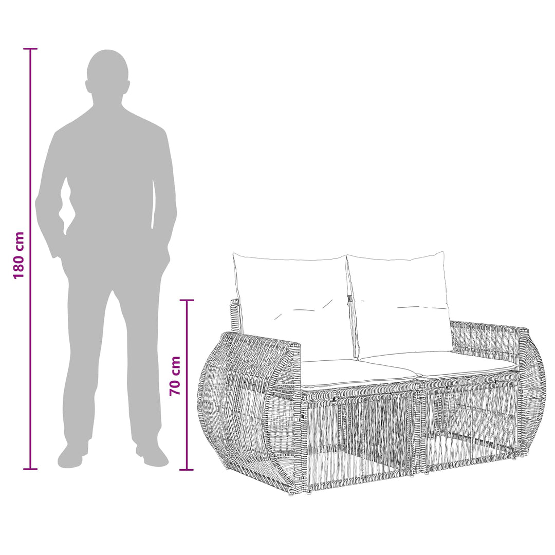 Havesofa Sæt 6 stk. 6-Antal sæder Grå og Mørkegrå polyrattan