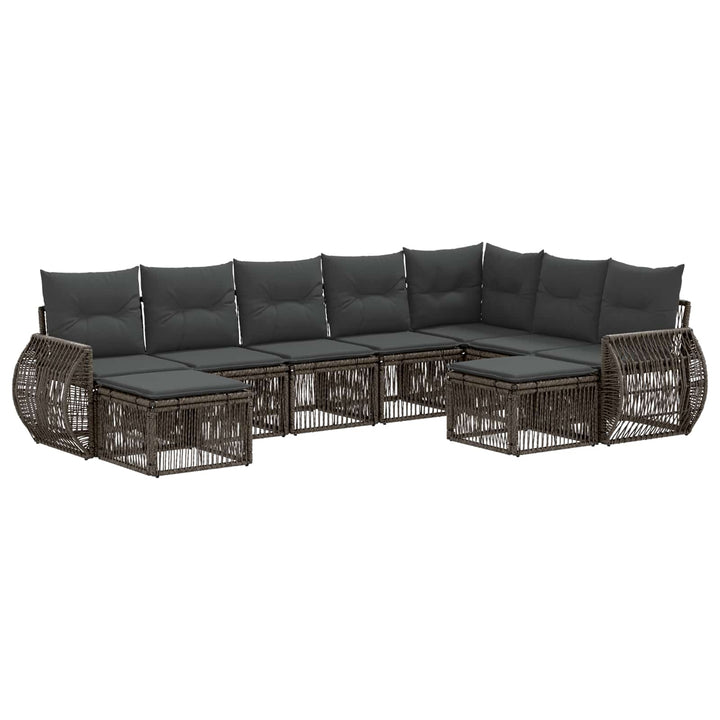 Havesofa Sæt 9 stk. Grå polyrattan