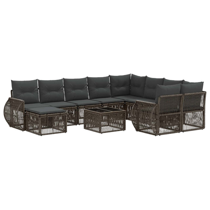 Havesofa Sæt 11 stk. Grå polyrattan