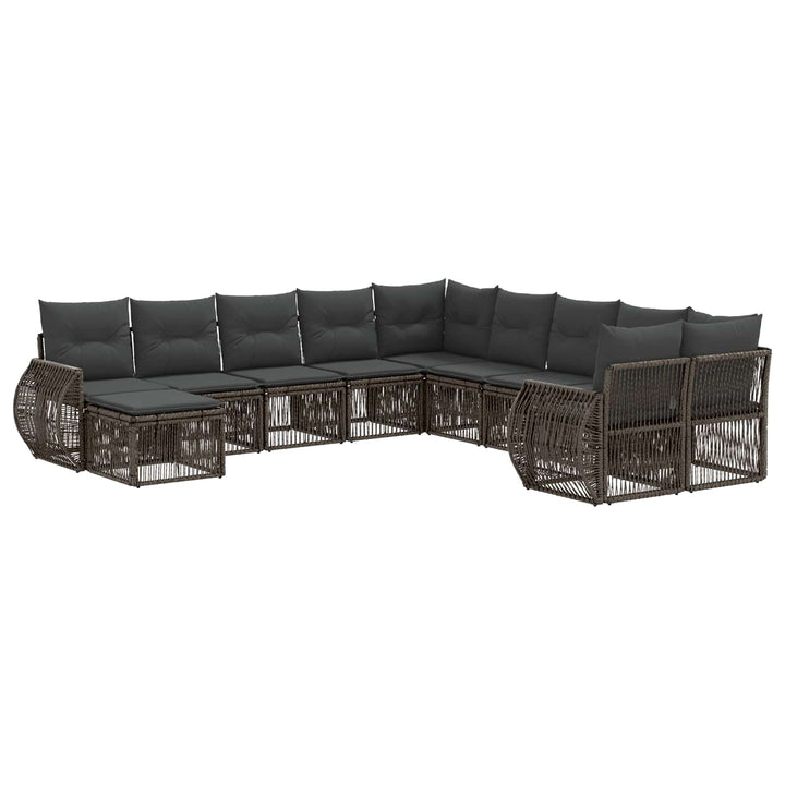 Havesofa Sæt 11 stk. Grå polyrattan