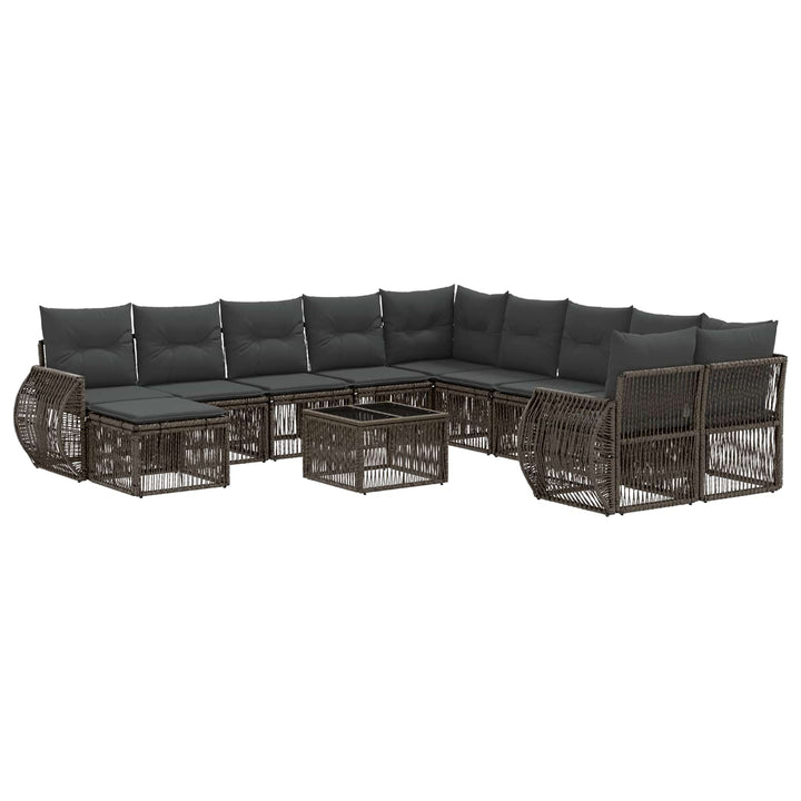 Havesofa Sæt 12 stk. Grå polyrattan