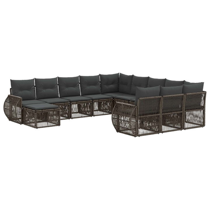 Havesofa Sæt 12 stk. Grå polyrattan
