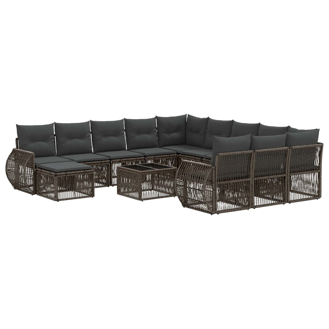 Havesofa Sæt 13 stk. Grå polyrattan