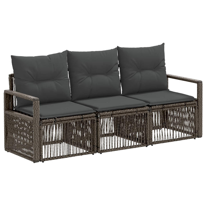 Havesofa Sæt 3 stk. Grå polyrattan
