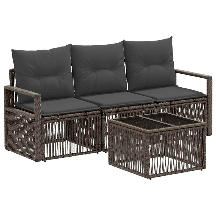 Havesofa Sæt 4 stk. Grå polyrattan
