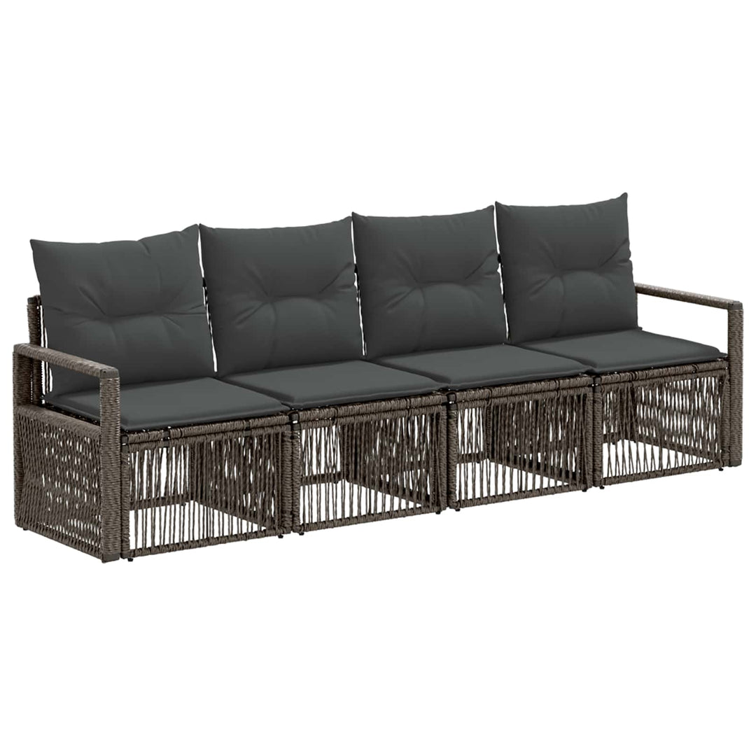 Havesofa Sæt 4 stk. Grå polyrattan