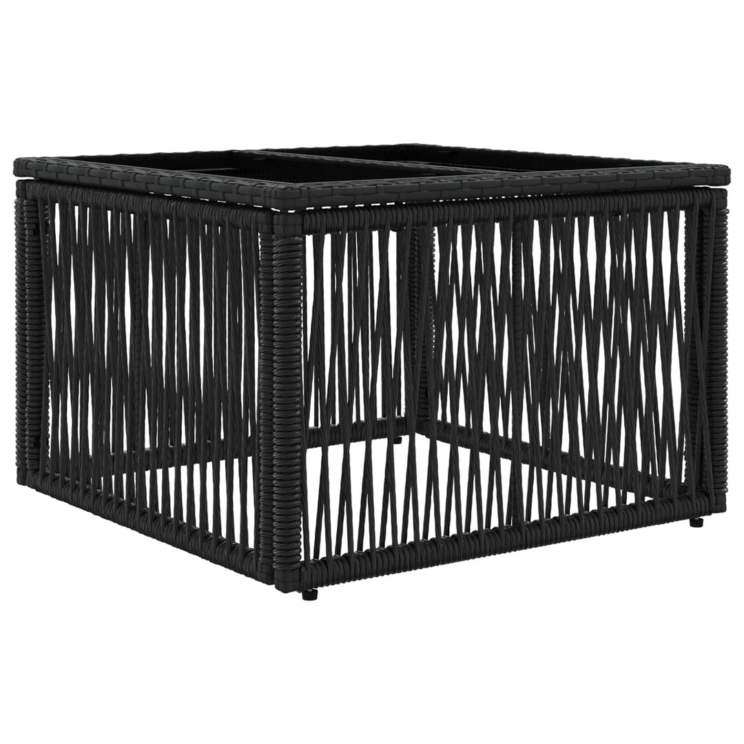 Havesofa Sæt 7 stk. Sort polyrattan