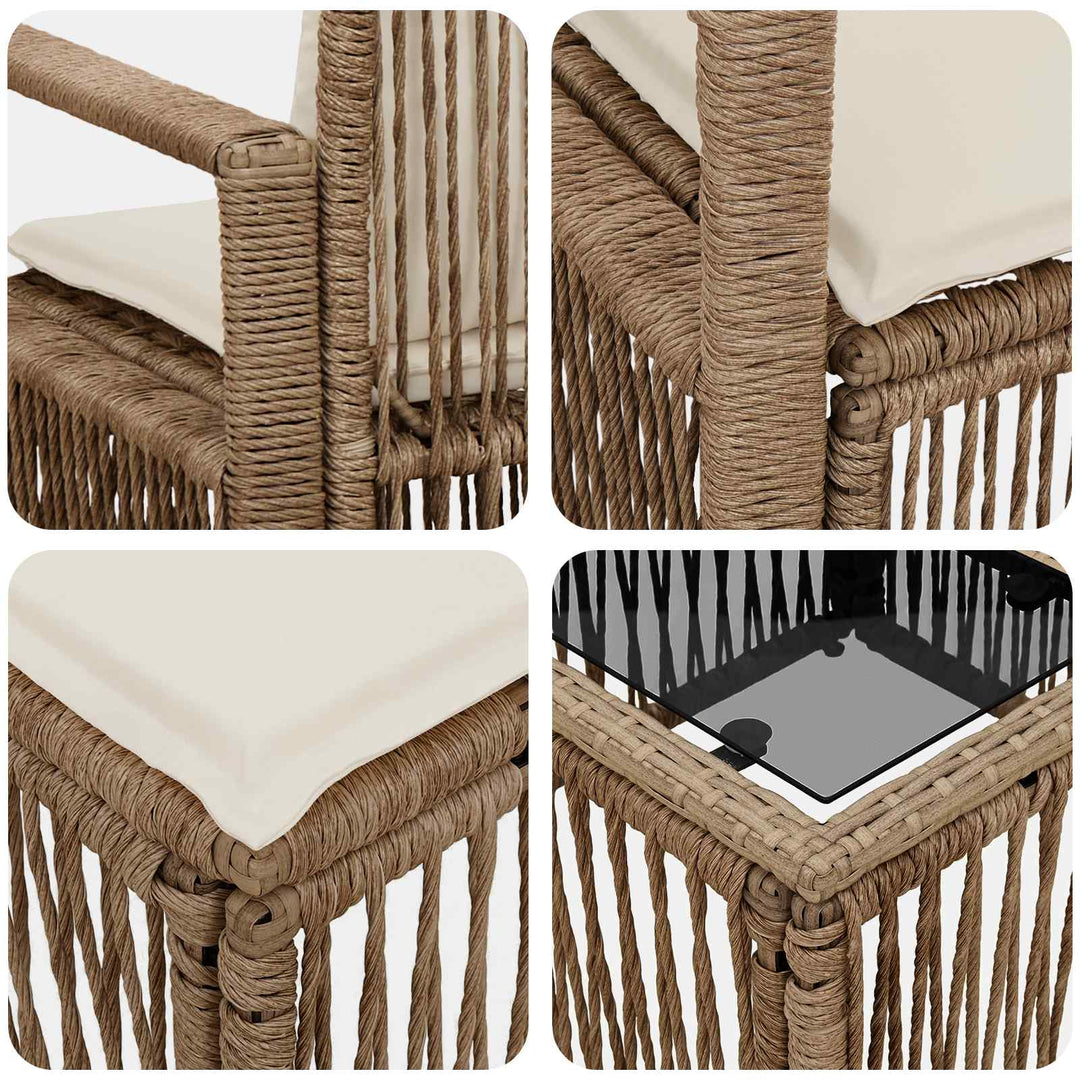 Havesofa Sæt 7 stk. Beige polyrattan