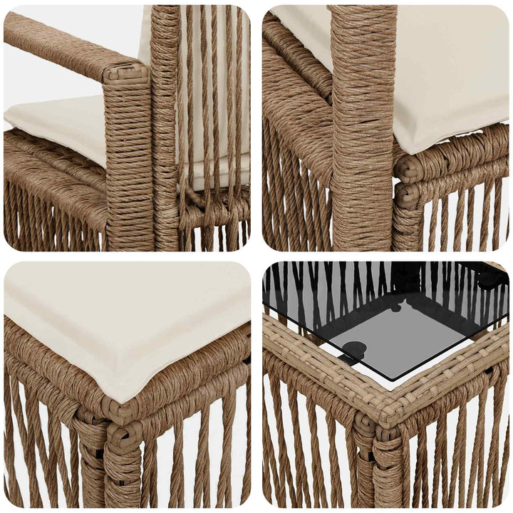 Havesofa Sæt 7 stk. Beige polyrattan