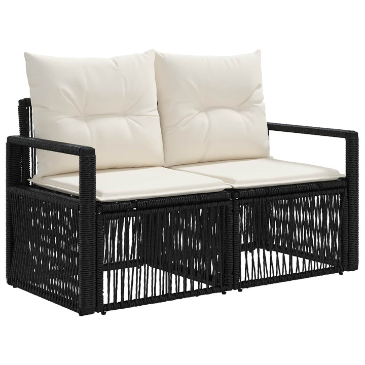 Havesofa Sæt 8 stk. Sort polyrattan