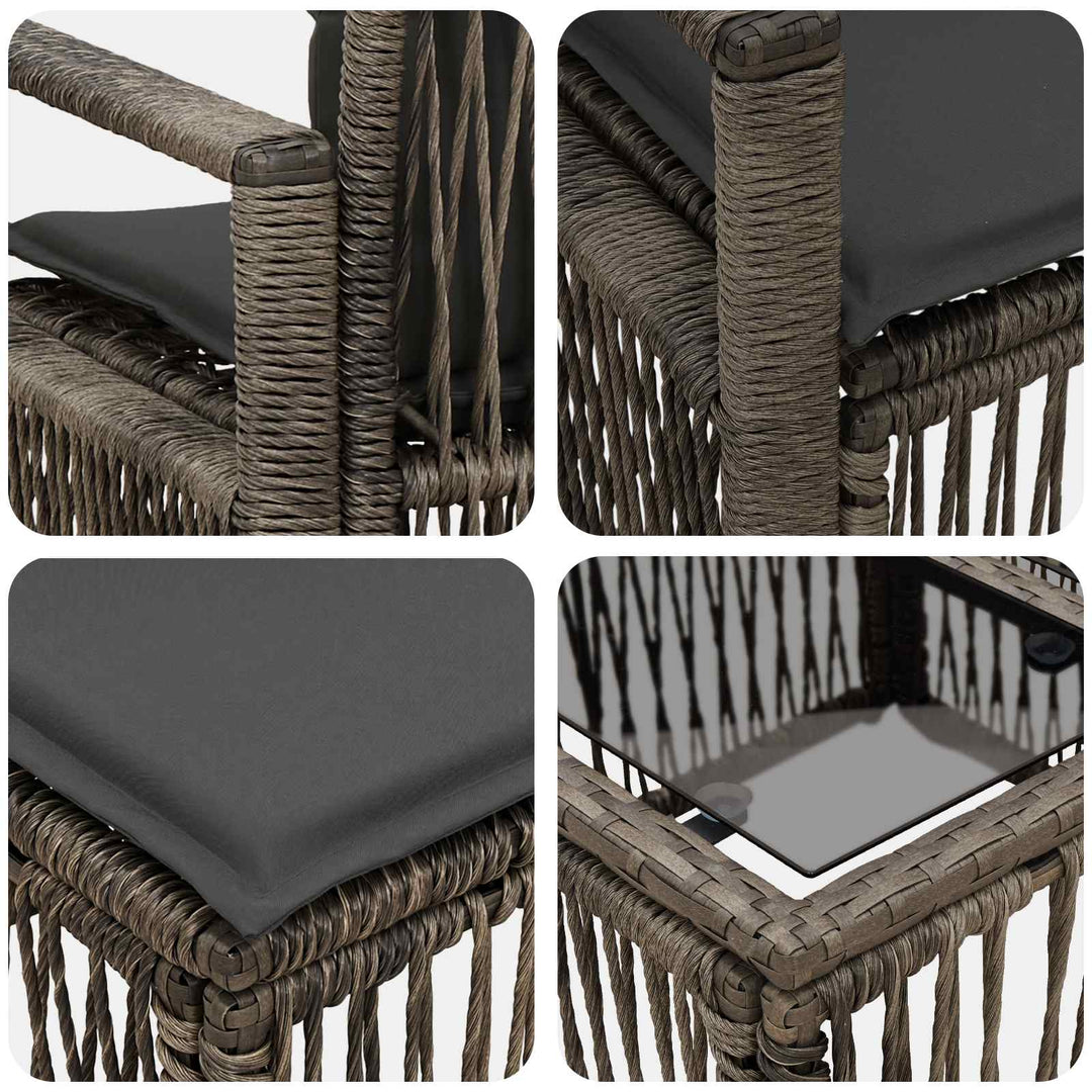 Havesofa Sæt 8 stk. Grå polyrattan