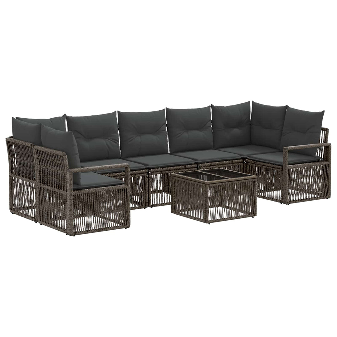 Havesofa Sæt 8 stk. Grå polyrattan
