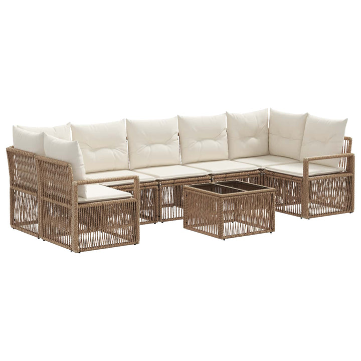 Havesofa Sæt 8 stk. Beige polyrattan
